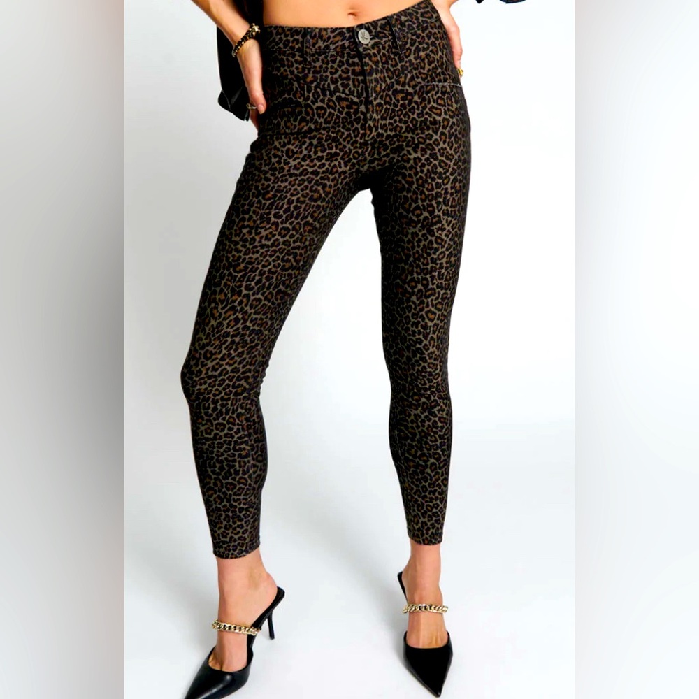 One Teaspoon Preachers High-Waist Skinny Stretch Jeans in Leopard print - NWT